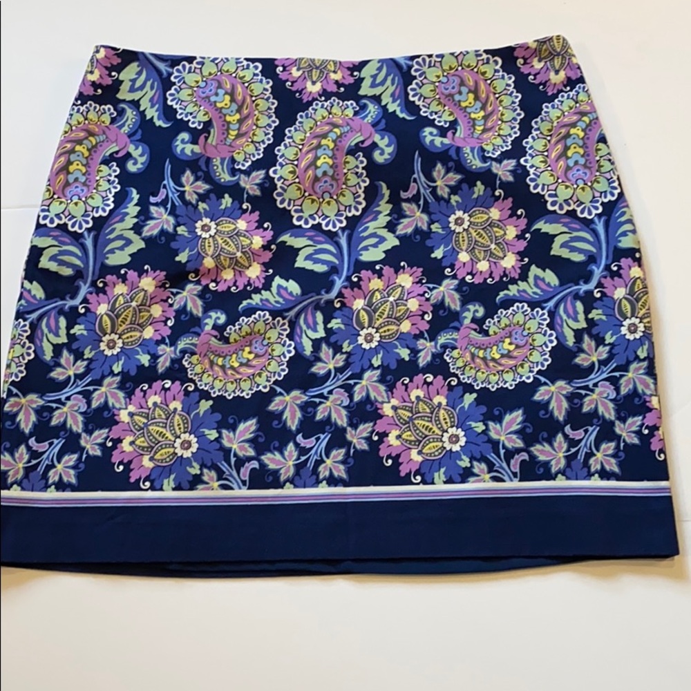 Talbots SZ 16 Petite Floral A-Line Short Skirt New